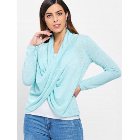 Cross Drape Wrap Sweater